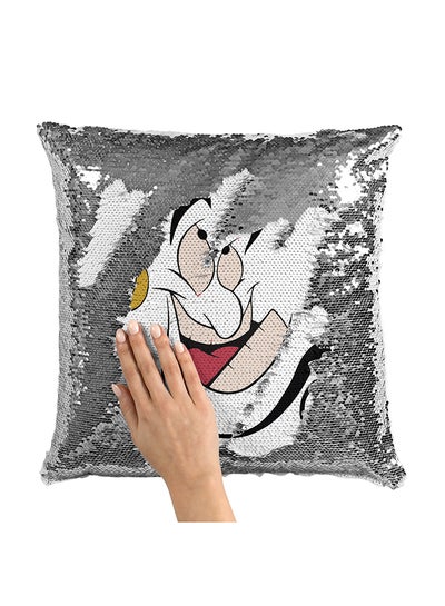 اشتري Genie Fun Face Smiling Sequin Throw Pillow With Stuffing بوليستر متعدد الألوان 16x16 بوصة في الامارات