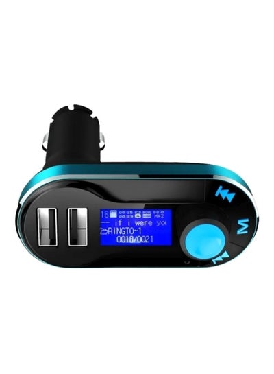 Buy Bluetooth FM Transmitter With USB Charger Blue/Black in UAE