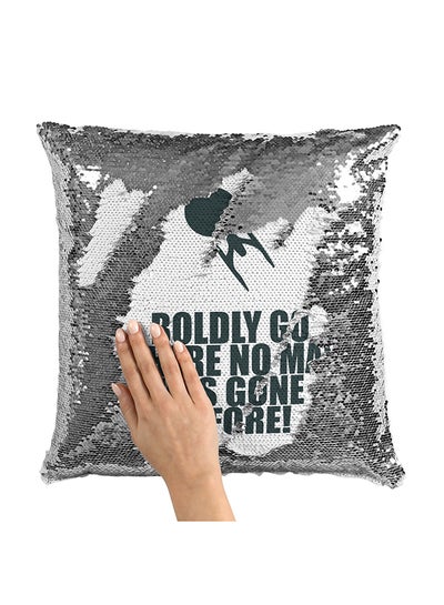 Buy Star Trek Quote Sequin Throw Pillow With Stuffing Multicolour 16x16inch in UAE