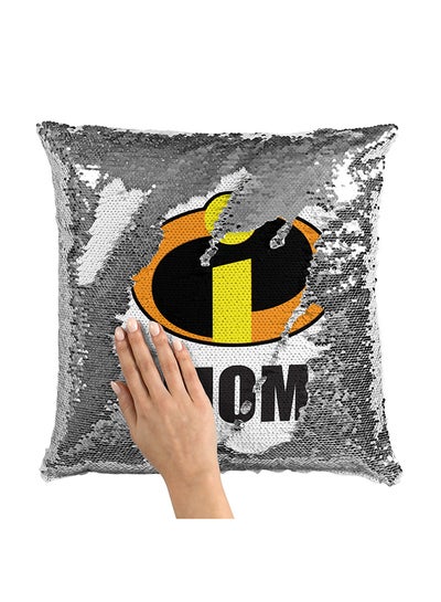 Buy Incredible Mom Sequin Throw Pillow With Stuffing Multicolour 16x16inch in Saudi Arabia