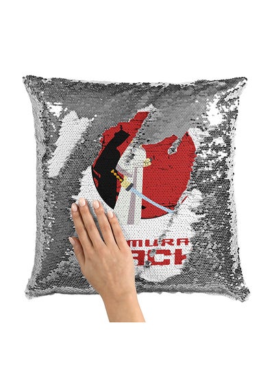 Buy Samurai Jack Logo Type Sequin Throw Pillow With Stuffing Multicolour 16x16inch in Saudi Arabia