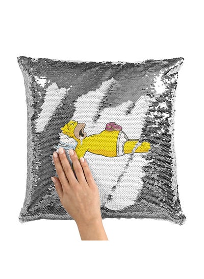 اشتري Lazy Donut Homer Simpsons Sequin Throw Pillow With Stuffing متعدد الألوان 16x16 بوصة في الامارات