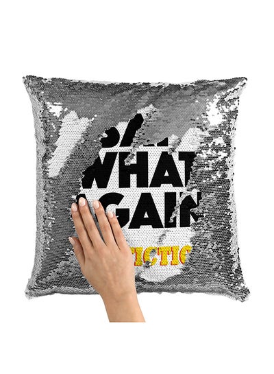 اشتري Say What Pulp Fiction Sequin Throw Pillow With Stuffing متعدد الألوان 16x16 بوصة في الامارات