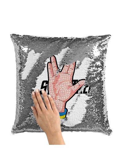 Buy Star Trek Spock Sequin Throw Pillow With Stuffing Multicolour 16x16inch in UAE