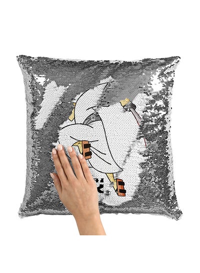 Buy Samurai Jack Sequin Throw Pillow With Stuffing Multicolour 16x16inch in Saudi Arabia