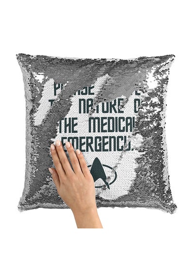 اشتري Star Trek Please State Quote Sequin Throw Pillow With Stuffing متعدد الألوان 16x16 بوصة في الامارات