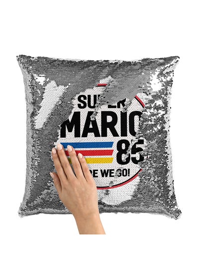 Buy Classic Mario Brother Sequin Throw Pillow With Stuffing Multicolour 16x16inch in Saudi Arabia