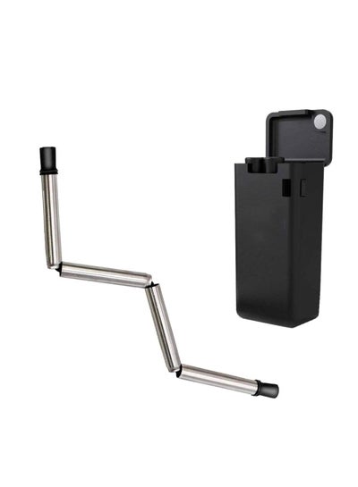 Buy Foldable Reusable Straw With Box Silver/Black in Saudi Arabia