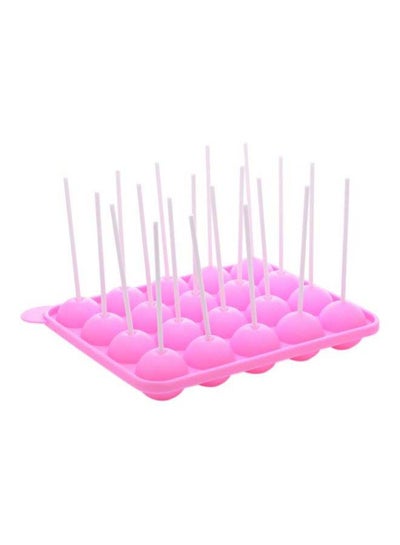 Buy 22-Piece Cake Pop With Pop Stick Pink 9x7inch in UAE