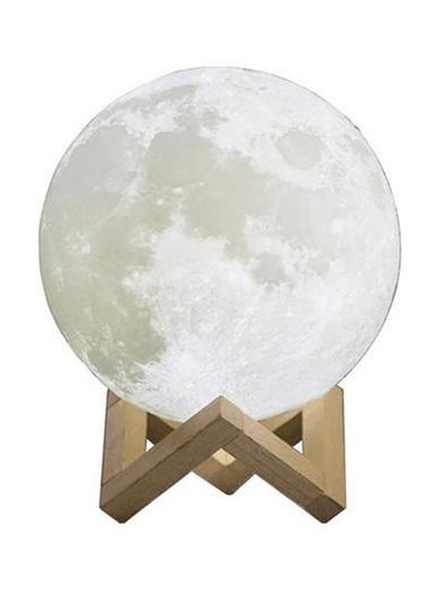 Buy 3D LED Moon Night Table Lamp White 13centimeter in Saudi Arabia
