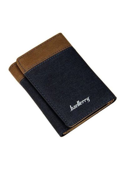 Buy Fabric Trifold Wallet Blue/Brown in UAE