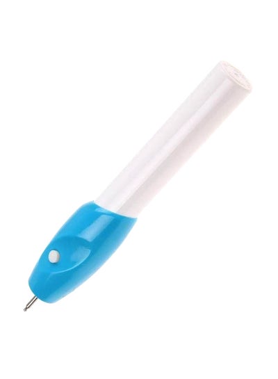 Buy Electric Engraving Pen White/Blue in Saudi Arabia