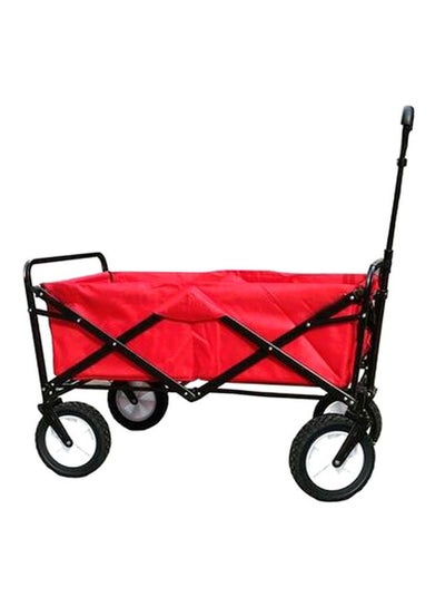 Buy Folding Shopping Hand Cart Trolley Red/Black 85x5x28cm in UAE
