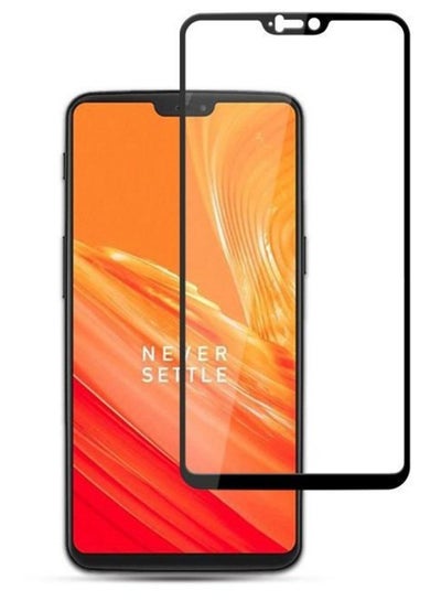 Buy 5D Curved Tempered Glass Screen Protector For OnePlus 6 6.28-Inch Black/Clear in UAE