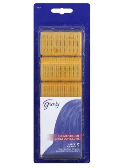 Buy 5-Piece Large Self Holding Roller Set Yellow in UAE