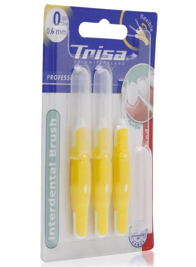 Buy 3-Piece Interdental Brush Set Yellow/White 0.6millimeter in UAE