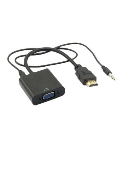 اشتري محول من منفذ HDMI من VGA مع كابل صوت أسود في مصر