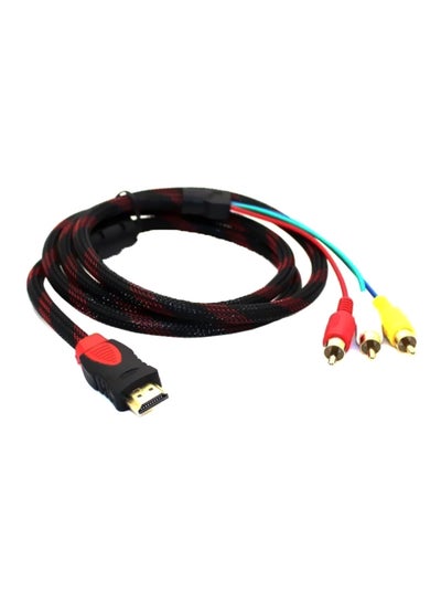 اشتري كابل تمديد ذكر ناقل للإشارات من HDMI إلى RCA أسود/أحمر/أصفر في السعودية