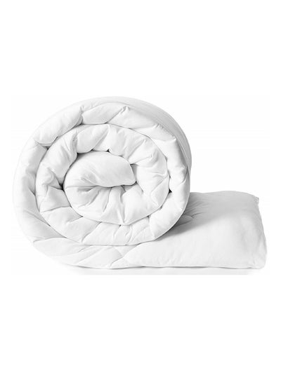 Buy Plain Comforter Microfiber White Single in UAE