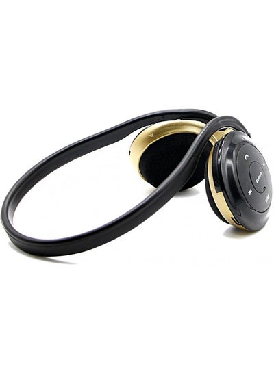 Buy Wireless Bluetooth On-Ear Earphones With Microphone Gold/Black in Saudi Arabia