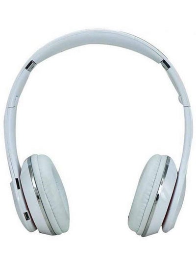 اشتري سماعة رأس ستيريو توضع فوق الأذن لاسلكية تعمل بخاصية البلوتوث 3.0 أبيض في السعودية