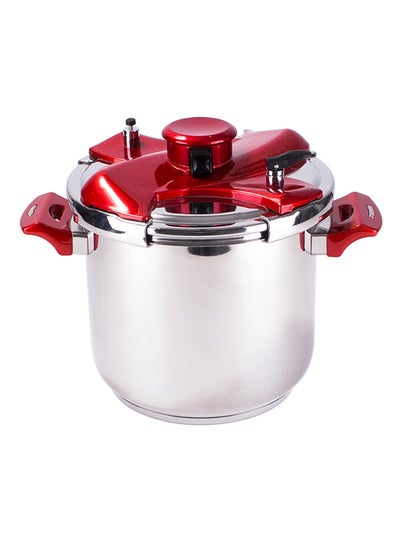 Buy Aluminium Pressure Cooker Silver/Red in Saudi Arabia