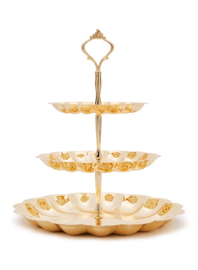 Buy Candy Dish 3 Tier Gold Multicolour Standard Standard in UAE