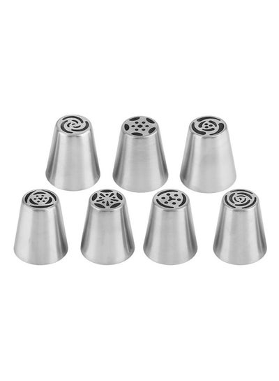 اشتري 7-Pieces Cake Decorating Nozzle Set فضي في الامارات