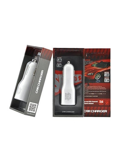 Buy Dual USB Port Car Charger White in Saudi Arabia