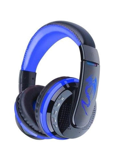 اشتري سماعة رأس MX666 بتصميم حول الرأس بخاصية البلوتوث مزودة بميكروفون الأسود / الأزرق في السعودية