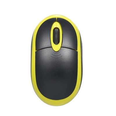Buy 2.4G Wireless Optical Mouse Black/Yellow in UAE