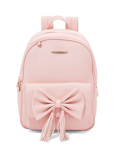 Buy Faux Leather Backpack Pink in Saudi Arabia