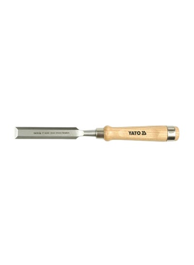 Buy Wood Chisel 35mm Wooden Handle Double Blister Card YT-6256 Silver/Beige in UAE