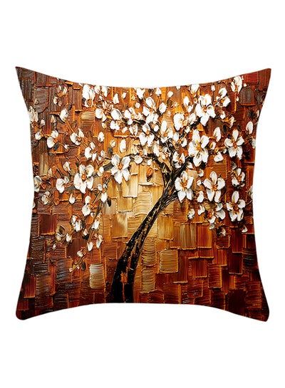 Buy Decorative Graphic Printed Pillow Brown/White/Black 45x45cm in Saudi Arabia