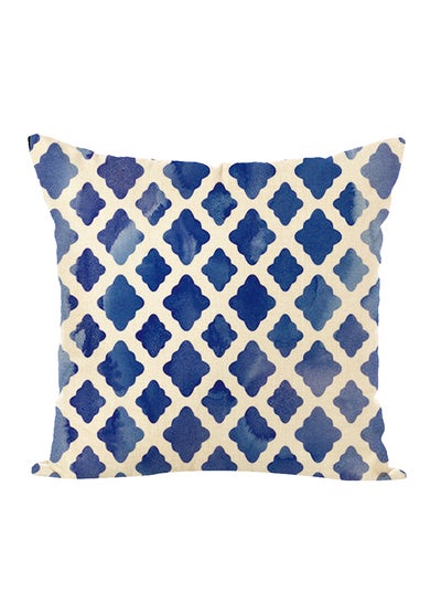 Buy Decorative Printed Soft Pillow Blue/Beige 45 x 45cm in Saudi Arabia