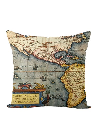 Buy Decorative Printed Soft Pillow Multicolour 45 x 45cm in UAE