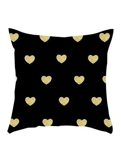 Buy Decorative Printed Soft Pillow Black/Gold 45 x 45cm in UAE