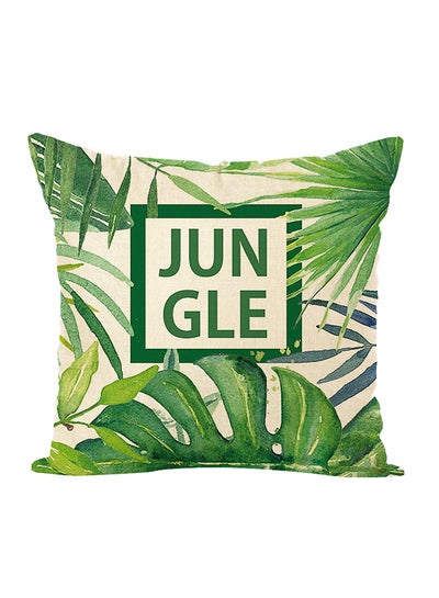 Buy Square Shape Decorative Throw Pillow Green/White 45 x 45cm in UAE