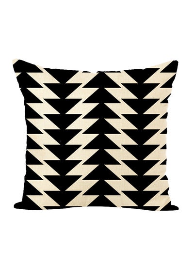 Buy Square Shape Decorative Throw Pillow Black/White 45 x 45cm in Saudi Arabia