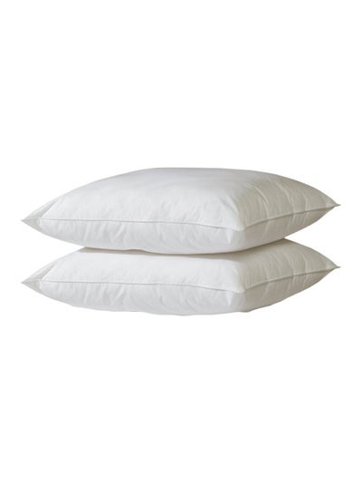 Buy 2-Piece Bed Pillow Polyester White 68x43cm in UAE