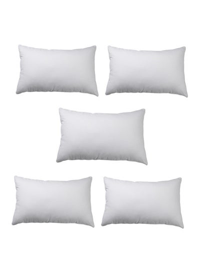 Buy 5-Piece Bed Pillow Set Polyester White 68x43cm in UAE