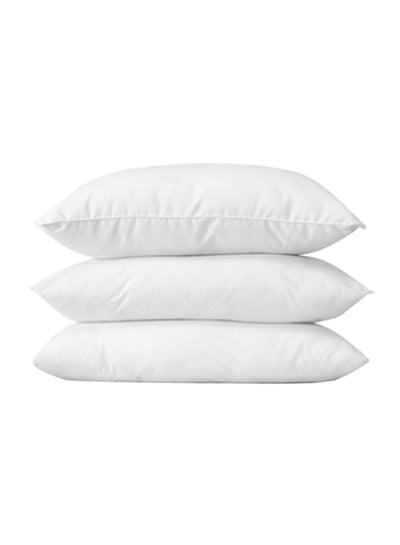 Buy 3-Piece Bed Pillow Set polyester White 68x43cm in UAE