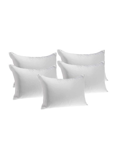 Buy 5-Piece Bed Pillow Set polyester White 68x43cm in UAE
