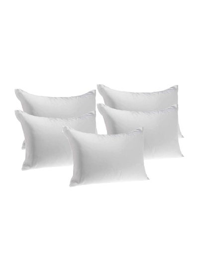 Buy 5-Piece Plain Bed Pillows polyester White 68x43x2cm in UAE