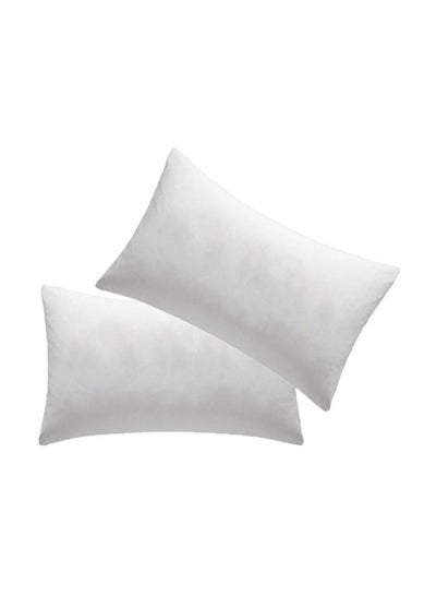 Buy 2-Pieces Bed Pillow Set polyester White 67x43cm in UAE
