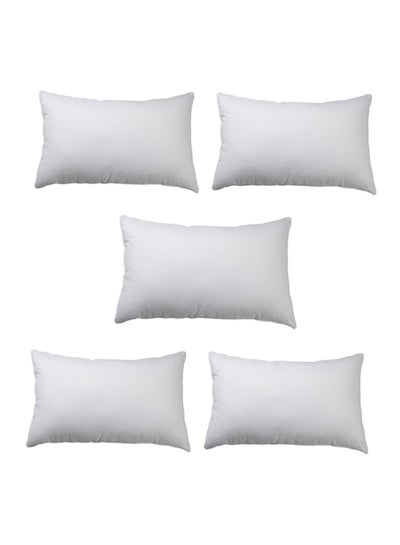 Buy 5-Pieces Bed Pillow Set Polyester White 67x43centimeter in UAE