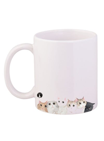 Buy Cat Printed Coffee Mug White/Brown/Grey in Egypt