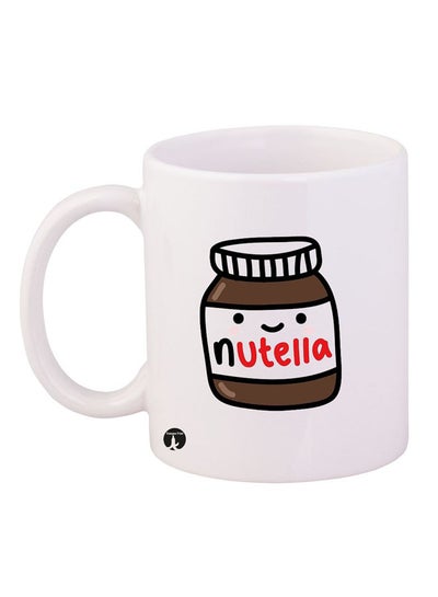 Buy Nutella Drawing Printed Mug White/Brown/Red in Saudi Arabia