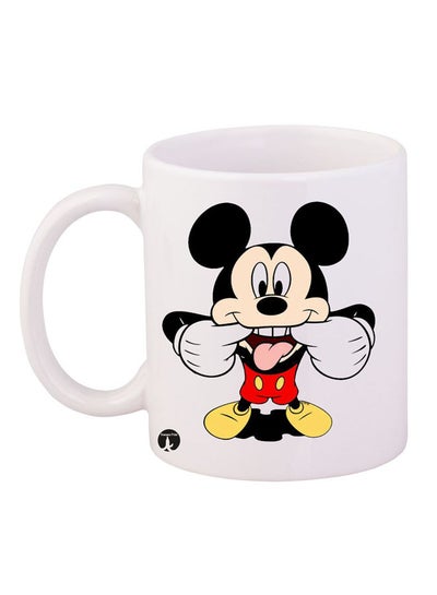 Buy Durable Heat-resistant Thick Wall Designed Ergonomic Handled Mickey Mouse Printed Mug White/Black/Red in Egypt