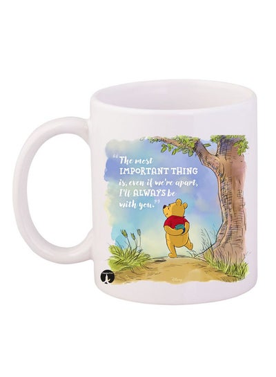 Buy Durable Heat-resistant Thick Wall Designed Ergonomic Handled Disney Printed Mug White/Blue/Yellow in Egypt